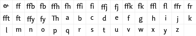 Lisboa Ligatures Regular  glyph index