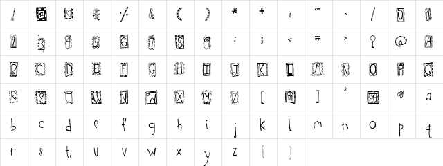 2Peas Fabulous Regular  glyph index