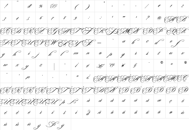 Portfolio Regular  glyph index