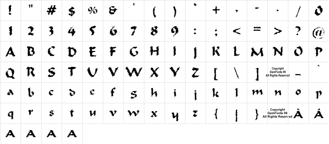 Old Oak Regular  glyph index