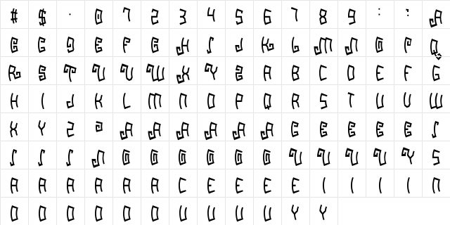 Mayapan Regular  glyph index