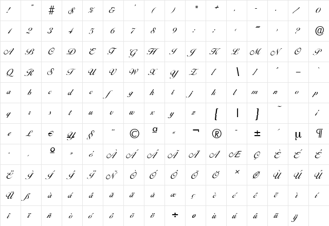 BallantinesSerial Regular  glyph index