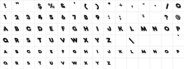 Frank Lazy Regular  glyph index