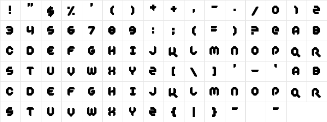 Plack the Hanet Regular  glyph index