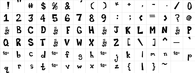 DankCool Regular  glyph index