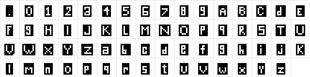 Brick Regular  glyph index