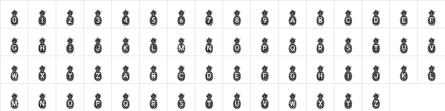 Pineapple_Mono Regular  glyph index