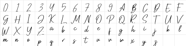 Nottingham Regular  glyph index