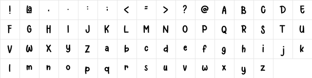 Larys Manice Demo Regular  glyph index