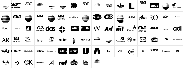 LogosCompanyP02 Regular  glyph index
