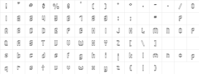shower ol Regular  glyph index