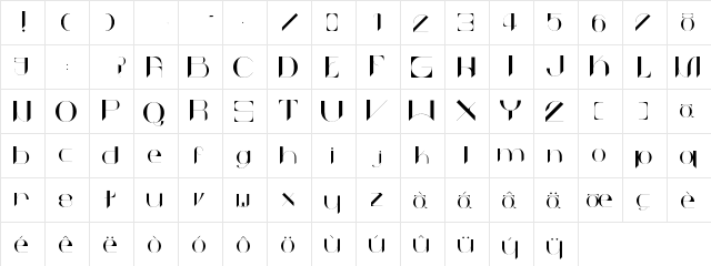 Kabond Regular  glyph index