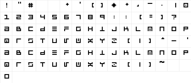 Frosty Cologne Regular  glyph index