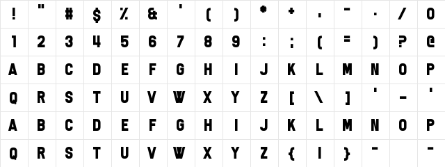 The 27 Club Regular  glyph index
