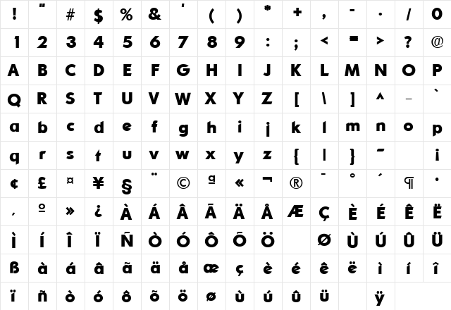 OrnitonsLH Bold  glyph index