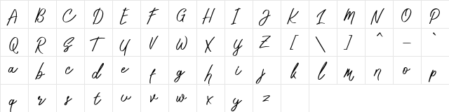 Cholis Regular  glyph index