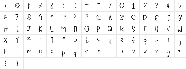 2Peas A Beautiful Mess Regular  glyph index