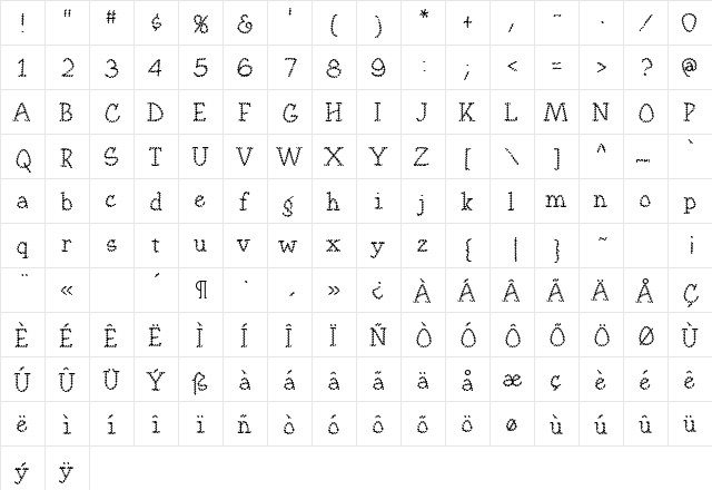KampRipple Regular  glyph index