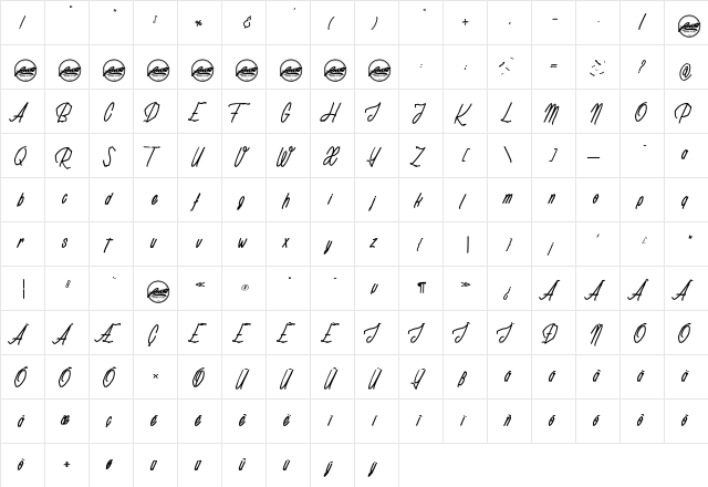 Rotten Pumkin_PersonalUseOnly Regular  glyph index