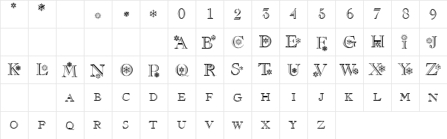 Christmas Normal  glyph index