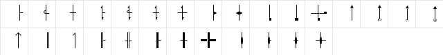 GSB Geology Symbols Regular  glyph index