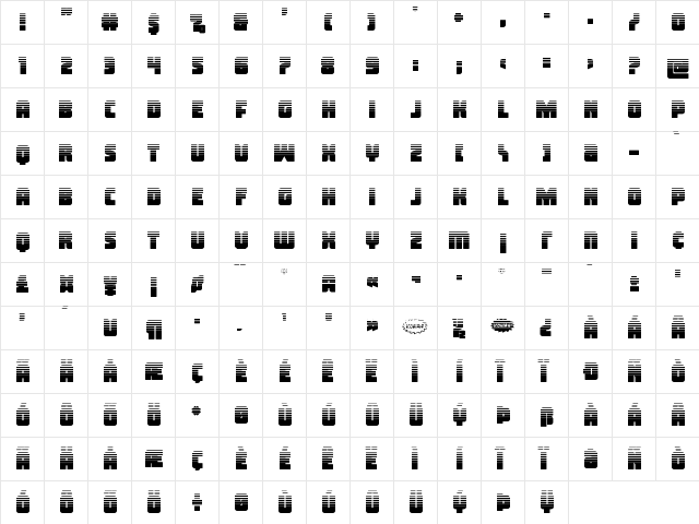Inspector General Halftone Regular  glyph index