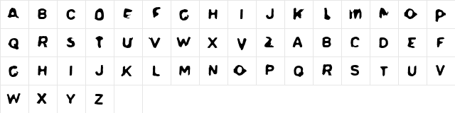 Delerium Regular  glyph index