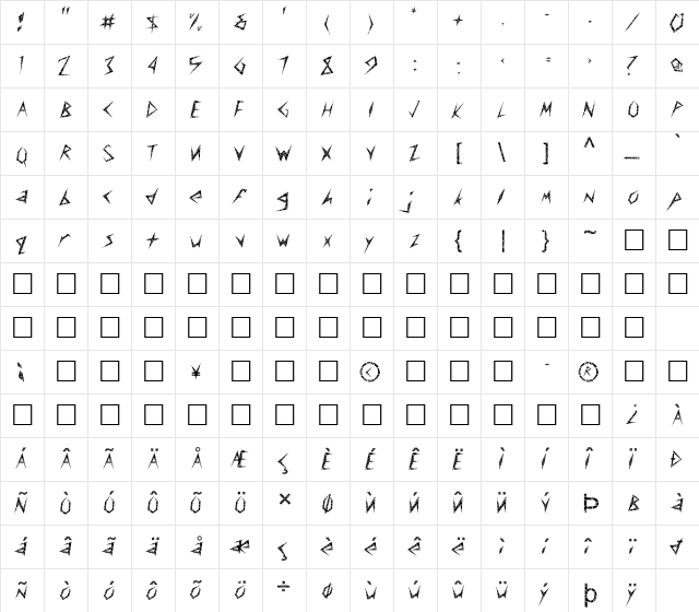 FZ UNIQUE 17 CRACKED Normal  glyph index