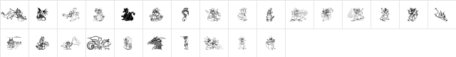 Ev's Dragons Regular  glyph index