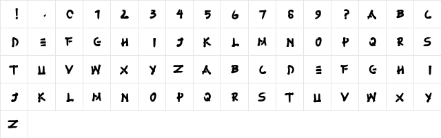 Fujimaru Regular  glyph index