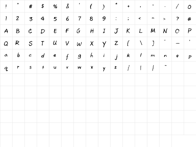 Red Lightning Red Lightning  glyph index