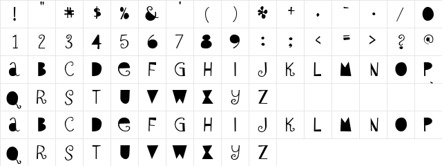 Empty Regular  glyph index