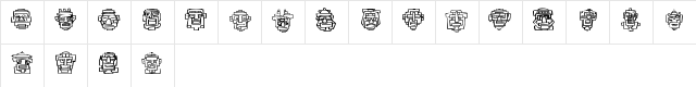 20 Faces.ttf Regular  glyph index