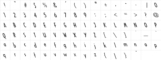 Arcitectura Lefty Regular  glyph index