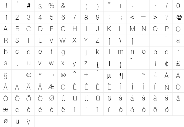 AgentLightDB Normal  glyph index