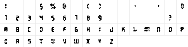 Invaders Part Two Regular  glyph index