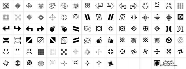 GemBats 2 Regular  glyph index