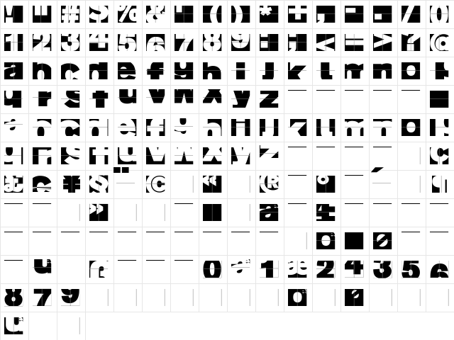 FragmentuM Regular  glyph index