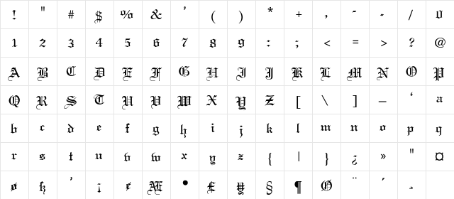 Linotext-Light Regular  glyph index