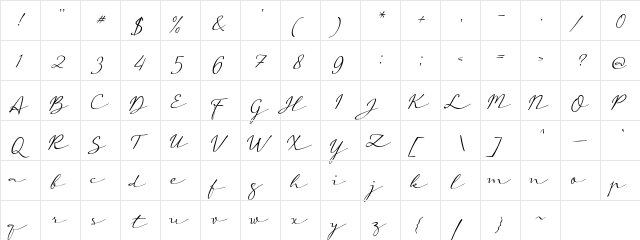 a Auto Signature Regular  glyph index