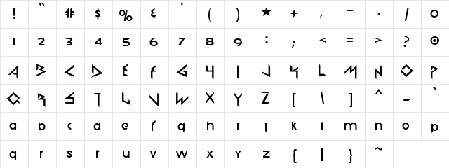 Portfolio Regular  glyph index