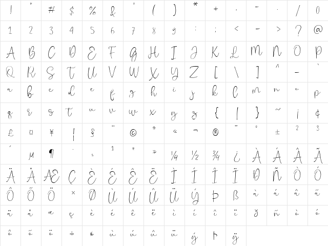 Hoho Christmas Regular  glyph index
