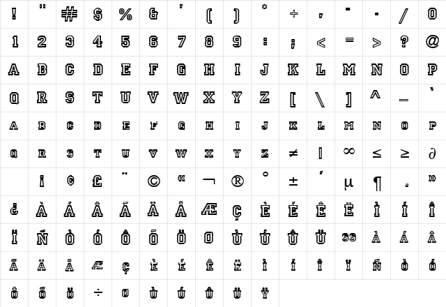 Principal DB Regular  glyph index