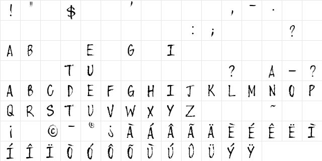 When You're Gone Regular  glyph index