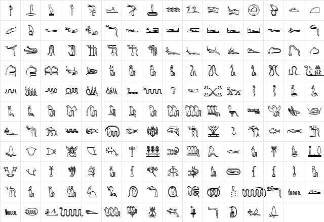 GlyphExtLibK Bold  glyph index