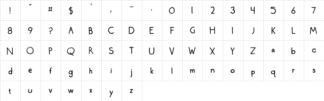 Wednesday Lettering Practice Regular  glyph index