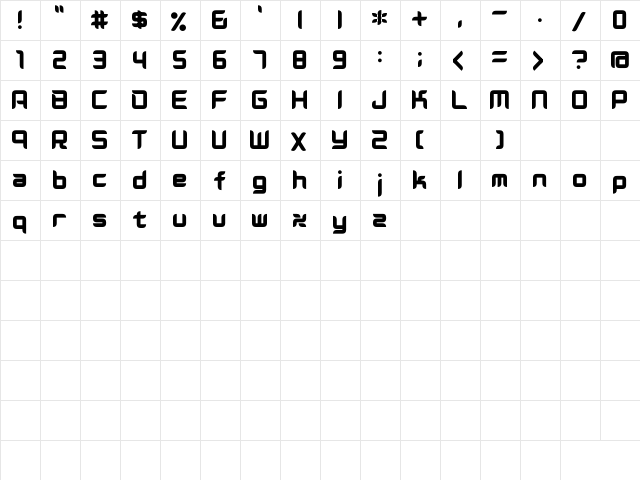D3 Radicalism Regular  glyph index