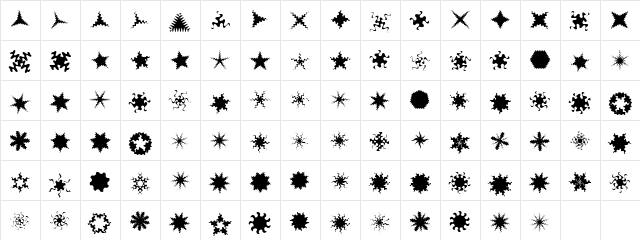 XGalaxyOne Regular  glyph index