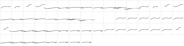 Kaylari Swashes Regular  glyph index