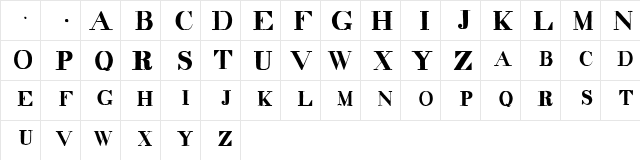 decadence in the dark Regular  glyph index